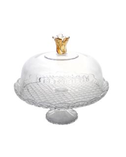 Cloche Pied Verre Ø30Cm Fleur