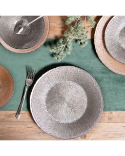 Assiette Plate Glitter Dore 28Cm