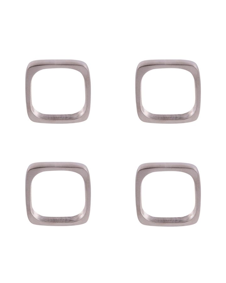 Coffret De 4 Rond Serviet Argent Elite