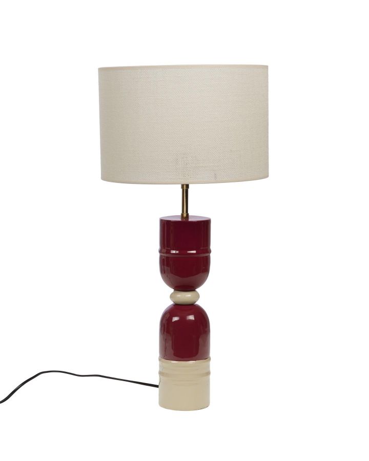 Base Lampe Miles Bordeaux Iron