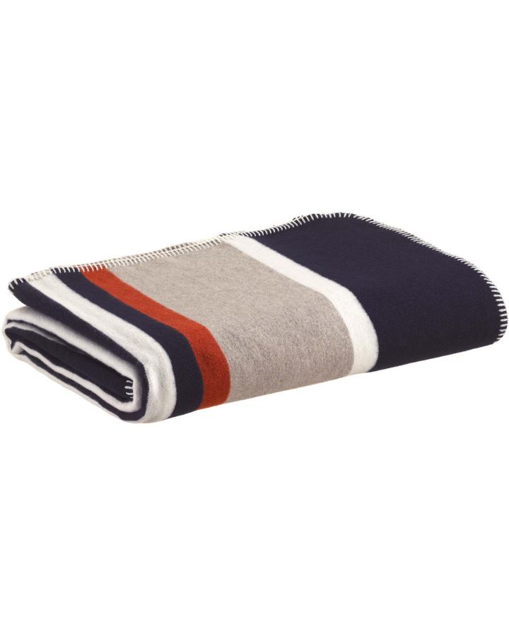 Plaid Jacquard Recycle Gioia Couleur Marine