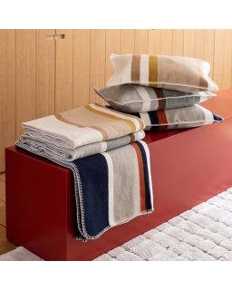 Plaid Jacquard Recycle Gioia Couleur Marine