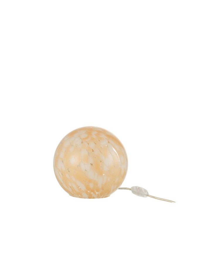 Lampe Melissa Ronde Verre Beige Small,20x20x18cm