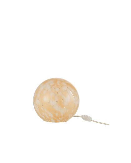 Lampe Melissa Ronde Verre Beige Small,20x20x18cm