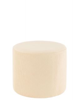 Pouf Velours Cotele Creme ,43x43x35cm