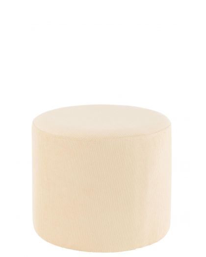 Pouf Velours Cotele Creme ,43x43x35cm