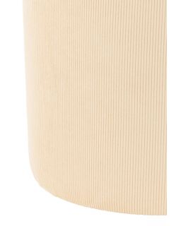 Pouf Velours Cotele Creme ,43x43x35cm