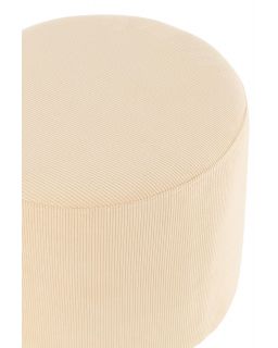 Pouf Velours Cotele Creme ,43x43x35cm