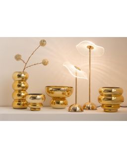 Lampe Led Fleur Metal/Plastique Or Large ,23,5x23,5x50cm
