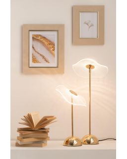 Lampe Led Fleur Metal/Plastique Or Large ,23,5x23,5x50cm