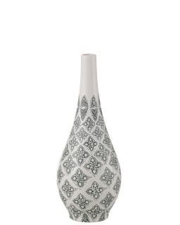 Vase Kousa Poire Porcelaine Bleu/Blanc ,16x16x43cm