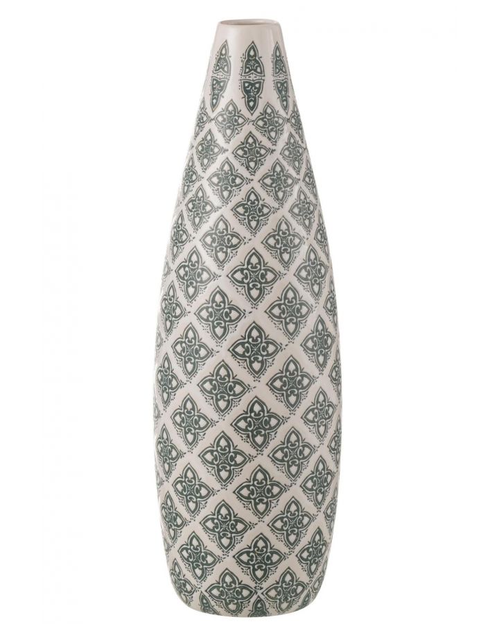 Vase Kousa Porcelaine Bleu/Blanc ,16,5x16,5x53cm