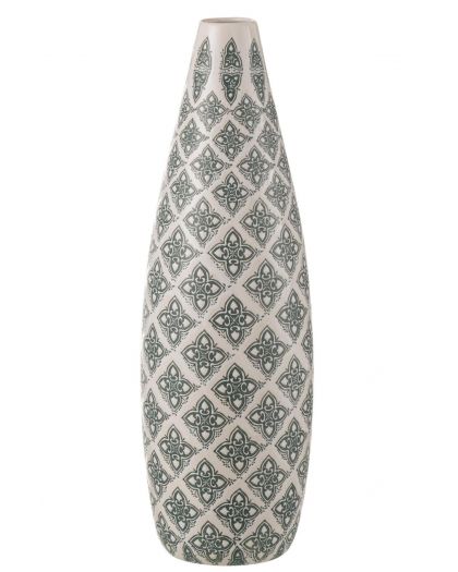 Vase Kousa Porcelaine Bleu/Blanc ,16,5x16,5x53cm