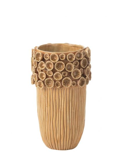 Vase Corail Haut Argile Haut Medium ,24,5x24,5x41cm