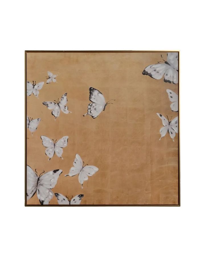 Tableau Papillons Toile Décoration 100 X 100 Cm