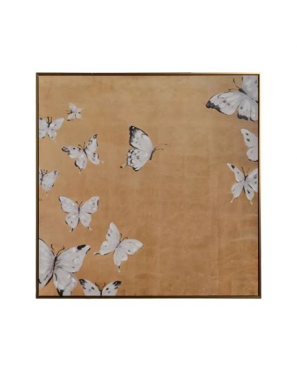 Tableau Papillons Toile Décoration 100 X 100 Cm