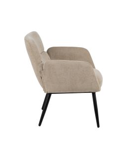Fauteuil Beige Tissu-Métal Salon 69 X 70 X 79 Cm
