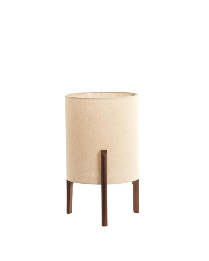 Table Lamp Ø28X44 Cm Litto Dark Brown+Linen Natural
