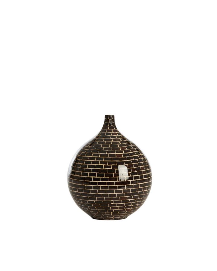 Vase Deco Ø22X25 Cm Elorza Dark Brown+Natural