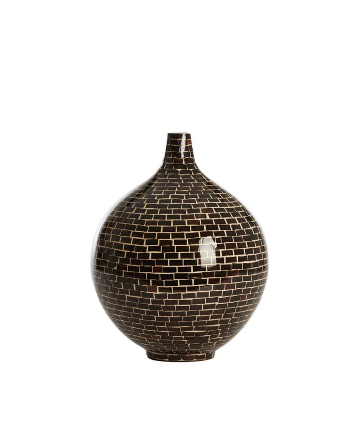 Vase Deco Ø28X35 Cm Elorza Dark Brown+Natural