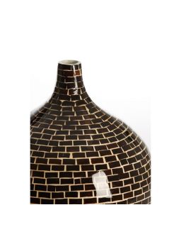 Vase Deco Ø28X35 Cm Elorza Dark Brown+Natural