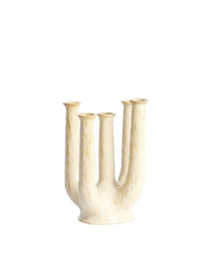 Vase Deco 22X16,5X30 Cm Leonjo Ceramics Sand Beige