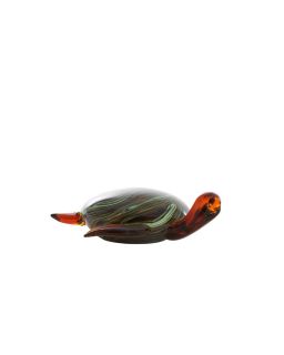 Ornament 19X16X7 Cm Turtle Glass Amber+Green