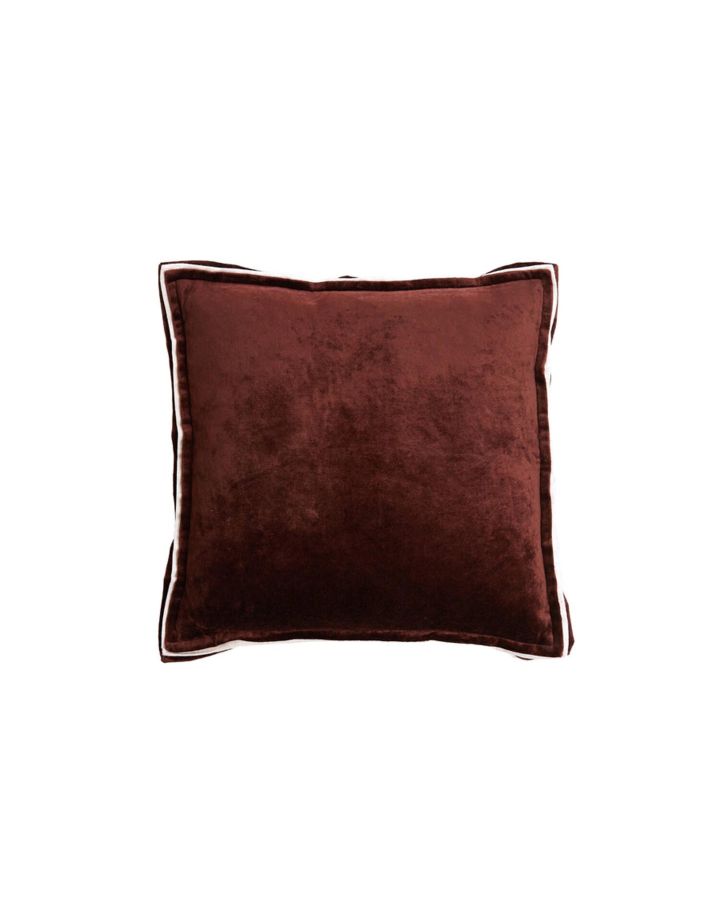 Coussin 45X45 Cm Baxley Velvet Dark Brown+Linen Natural