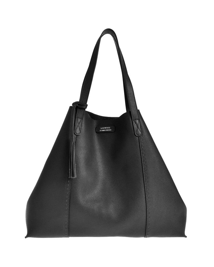 Cabas Odeon Piqué Main Noir Cuir Vachette