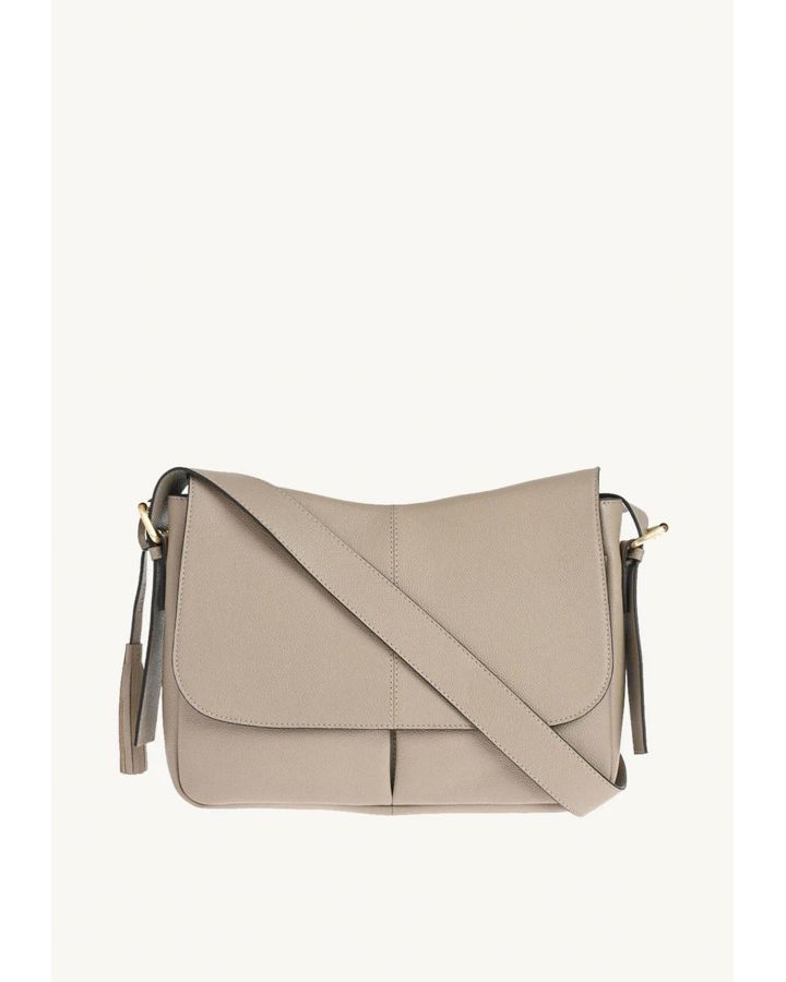 Gisele - Sac Besace Mastic Cuir Vachette