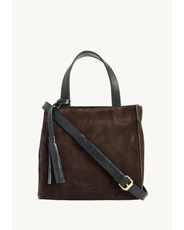 Cabas Simone Daim Chocolate Cuir Vachette