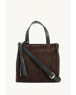 Cabas Simone Daim Chocolate Cuir Vachette