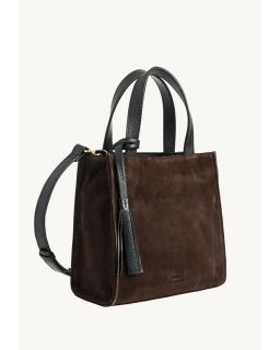 Cabas Simone Daim Chocolate Cuir Vachette