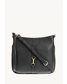 Sac Celia Bandoulière Mousqueton Noir Cuir Vachette