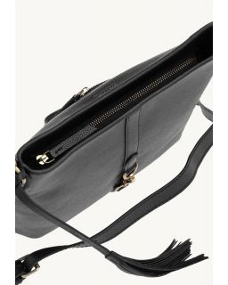 Sac Celia Bandoulière Mousqueton Noir Cuir Vachette