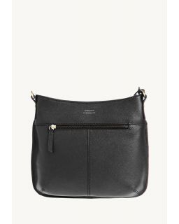 Sac Celia Bandoulière Mousqueton Noir Cuir Vachette
