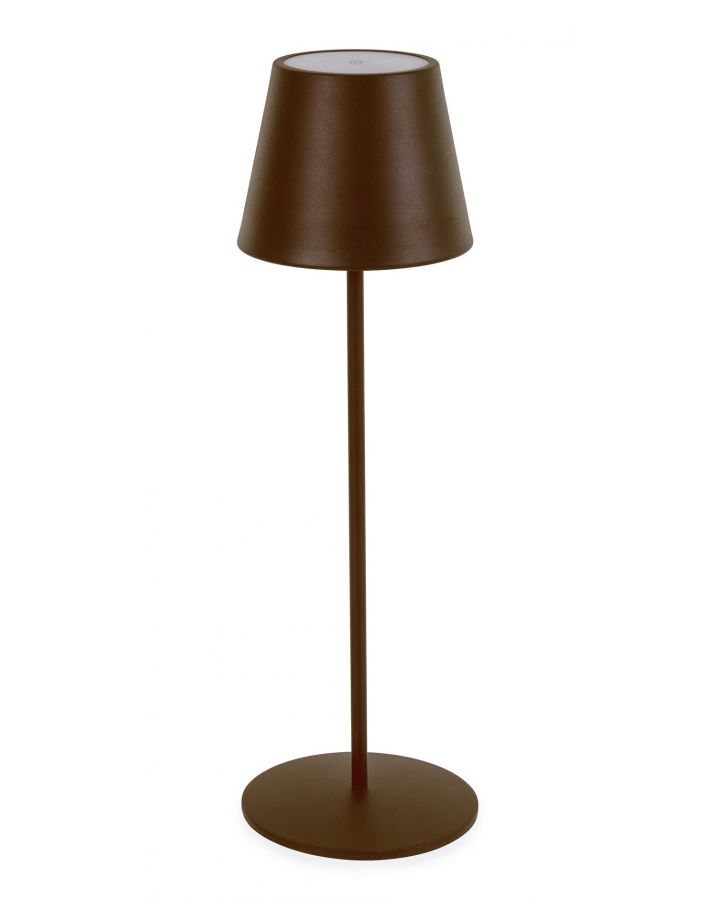 Lampe De Table Etna Marron Led H38 Taille Ø12A - 38Hcm