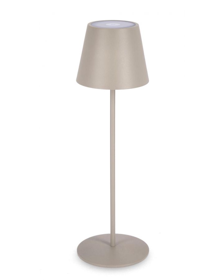 Lampe De Table Led Etna Taupe H38 Taille Ø12A - 38Hcm