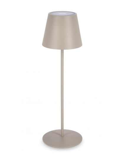 Lampe De Table Led Etna Taupe H38 Taille Ø12A - 38Hcm