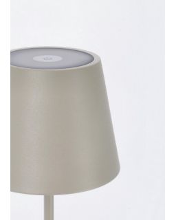 Lampe De Table Led Etna Taupe H38 Taille Ø12A - 38Hcm
