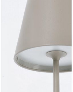 Lampe De Table Led Etna Taupe H38 Taille Ø12A - 38Hcm