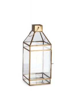 Lanterne Siwan 1P Laiton Trans H42 Taille 16X16X42Hcm