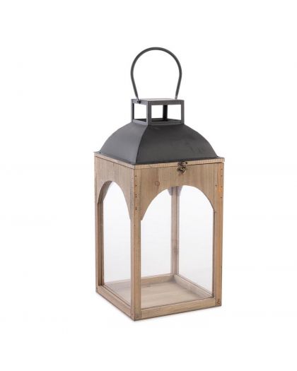 Lanterna Shayra Nat-Nero L Taille 26X26X58,5Cm