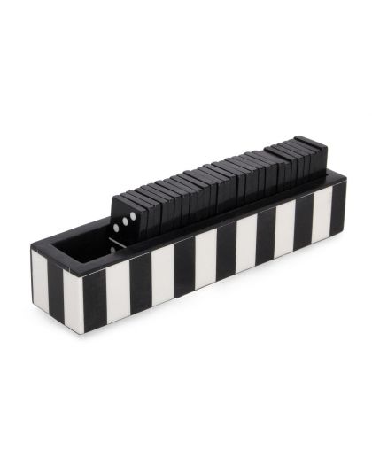 Décoration Domino Fortune Noir 20,5X4,6 Taille 20,5X4,5X5,5Hcm