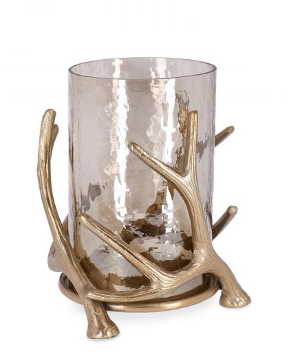 Bougeoir Sagar Or H22 Taille Ø24X22Hcm