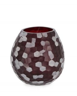 Vase Sampur Verre Bordeaux H19,5 Taille Ø20,5X19,5Hcm