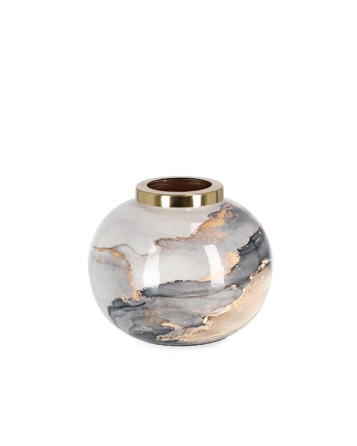 Vase Marsha Ro Gris Or H13 Taille Ø16X13Hcm