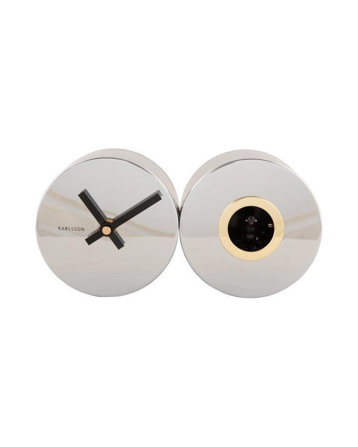 Wall Clock Duo Cuckoo Chrome Plated