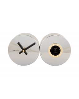 Wall Clock Duo Cuckoo Chrome Plated