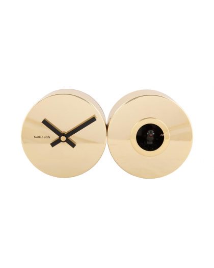 Wall Clock Duo Cuckoo Gold Plated